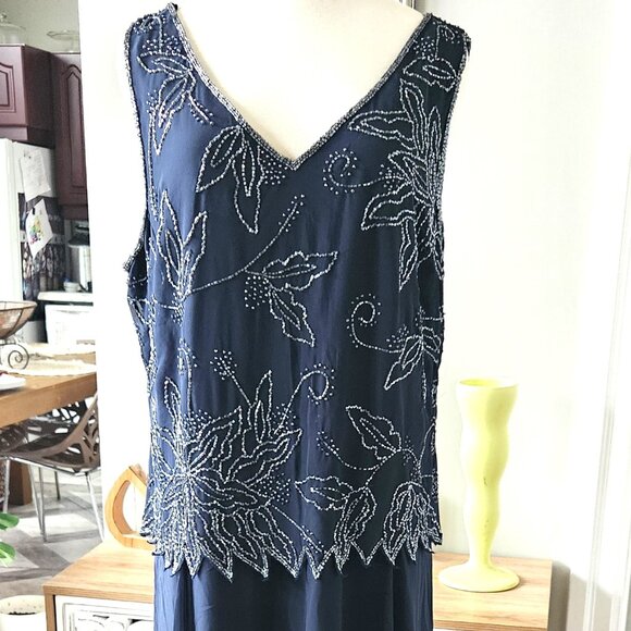 NWT J Kara Beaded Gown with Sheer Jacket, sz 18 - Picture 11 of 15
